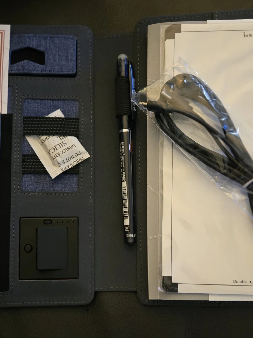 NIB imSTONE Denim Tech Charging Padfolio Binder + Gift Tin